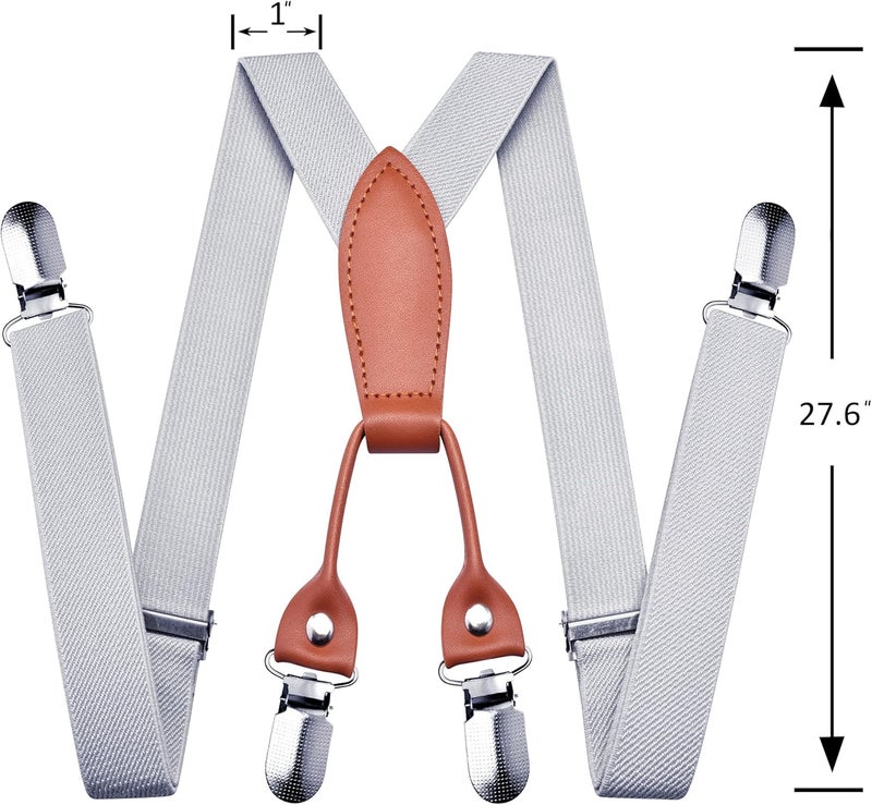Branduce Solid Color Baby Boy Suspender with 4 Strong Clips Adjustable Kids Y Back Suspenders - Image 3